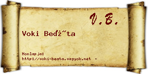 Voki Beáta névjegykártya